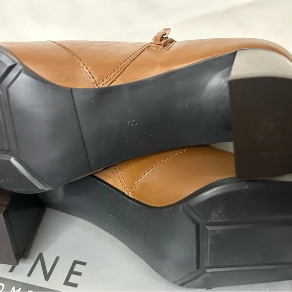 NINE & CO REACHOUT MED BRN LEATHER ANKLE BOOTS, NWT,8M,SQUARE TOE,HEEL 2 1/2”. - Picture 7 of 9